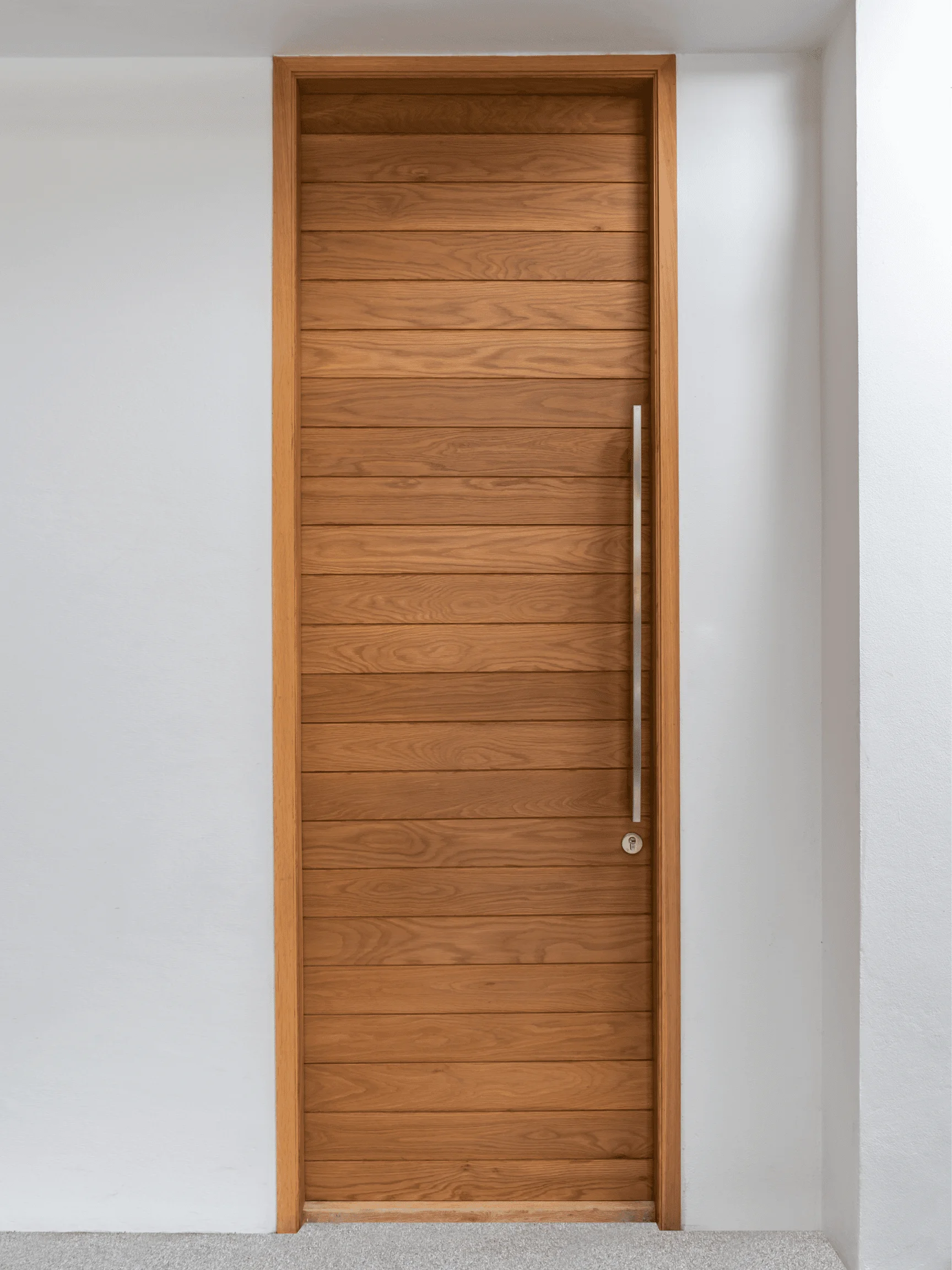Modern main door design with panel detailing for Indian home entrance