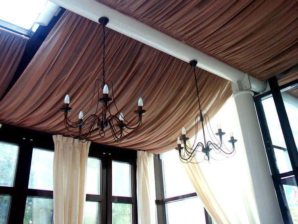 Fabric and synthetic leather false ceilings