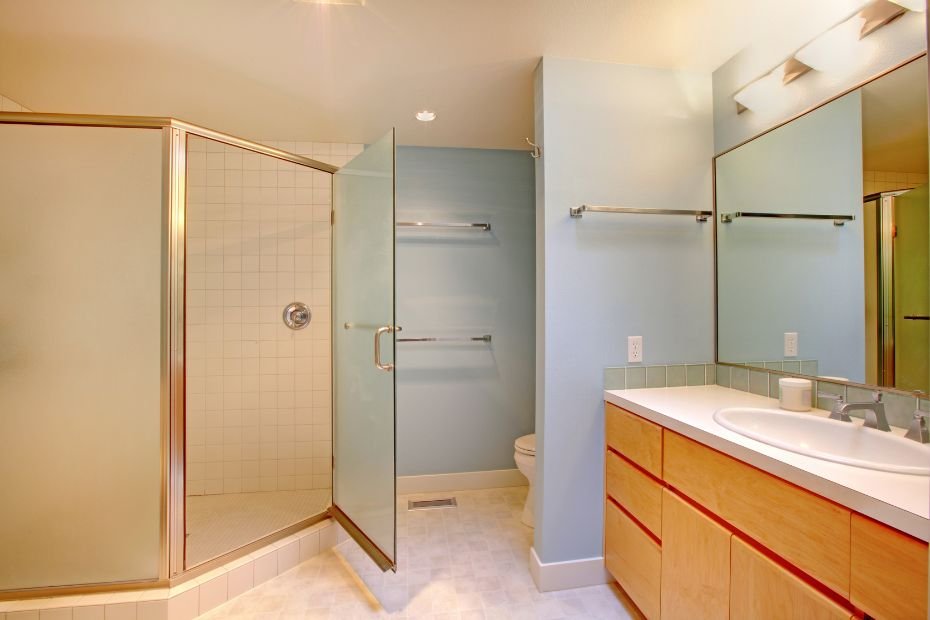 Modern Bathroom door design 8 Glass panel bathroom door design