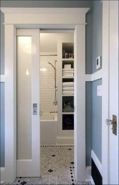 Modern Bathroom door design 13 Pocket bathroom door