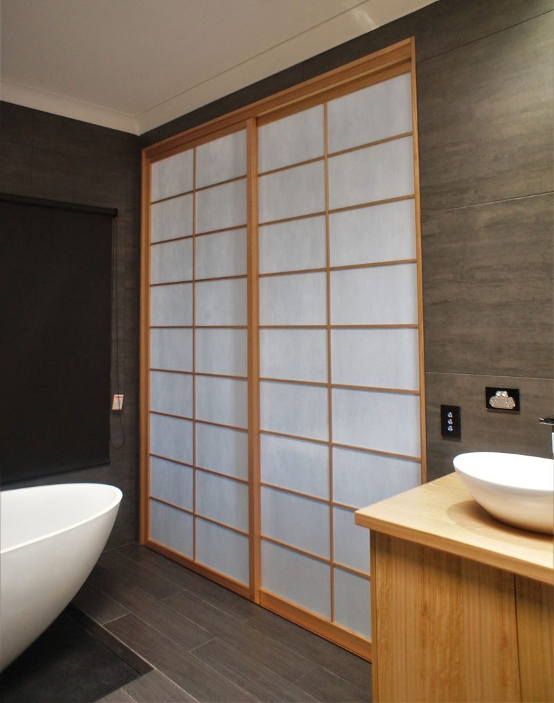 Modern Bathroom door design 15 Shoji screen bathroom door