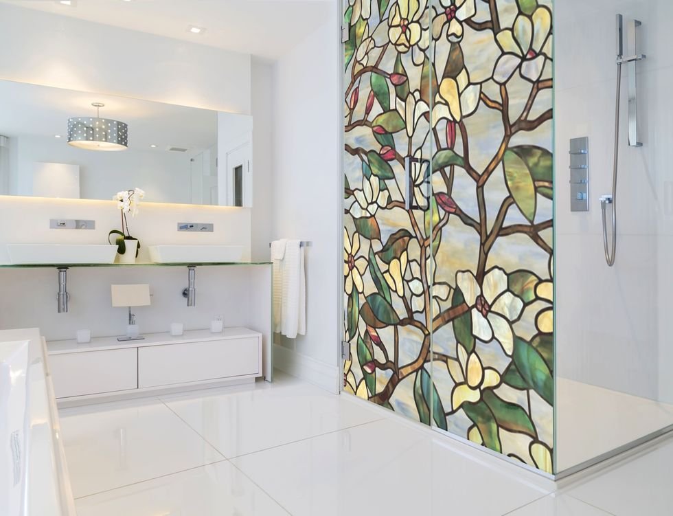Modern Bathroom door design 10 Stained-glass bathroom doors