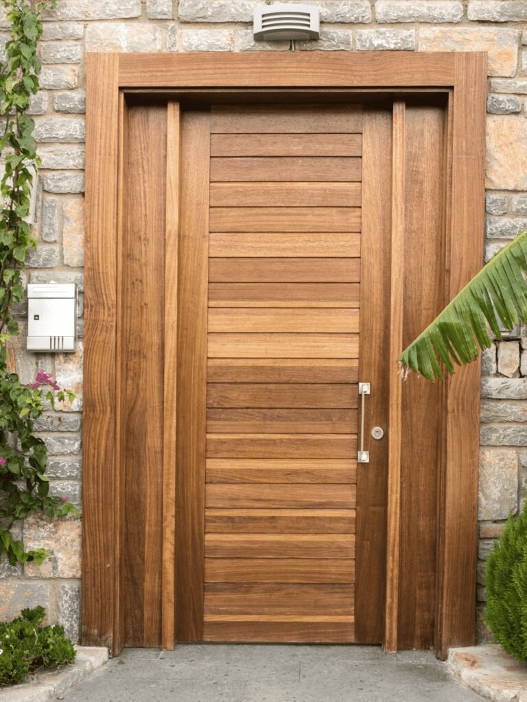 Veneer wooden main door design