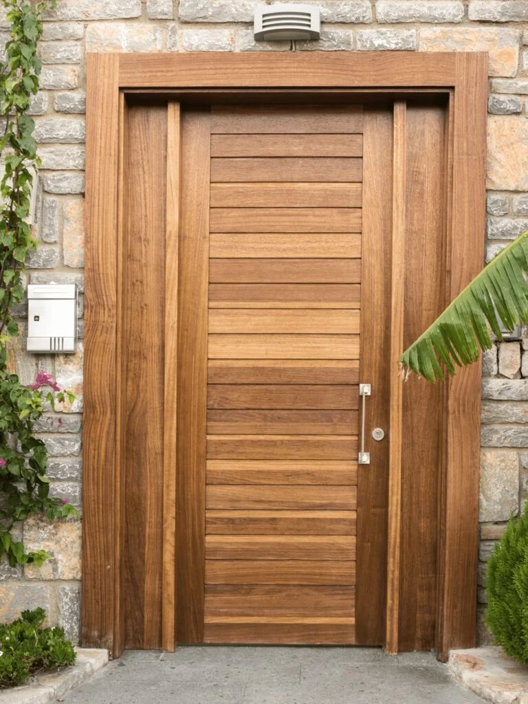 Veneer wooden main door design