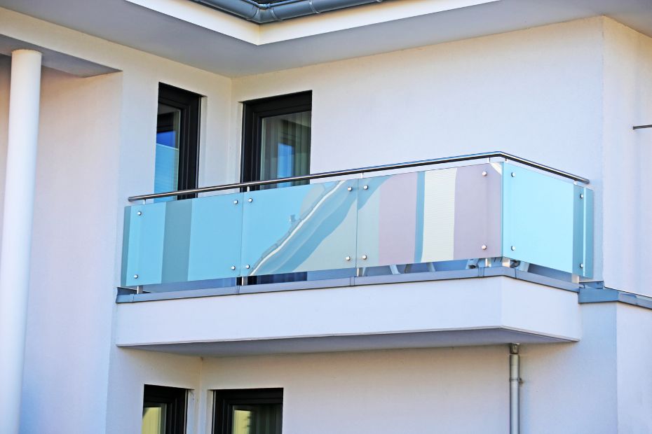 steel railing design with glass