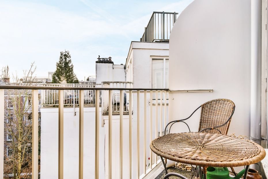 white wooden Balcony railing design