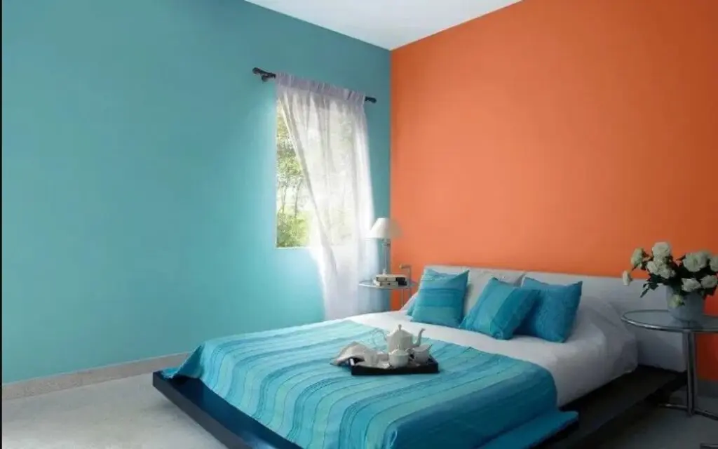 Orange and blue colour combinations for walls