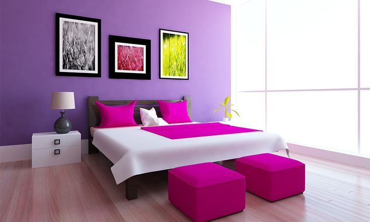 Purple colour for bedroom walls