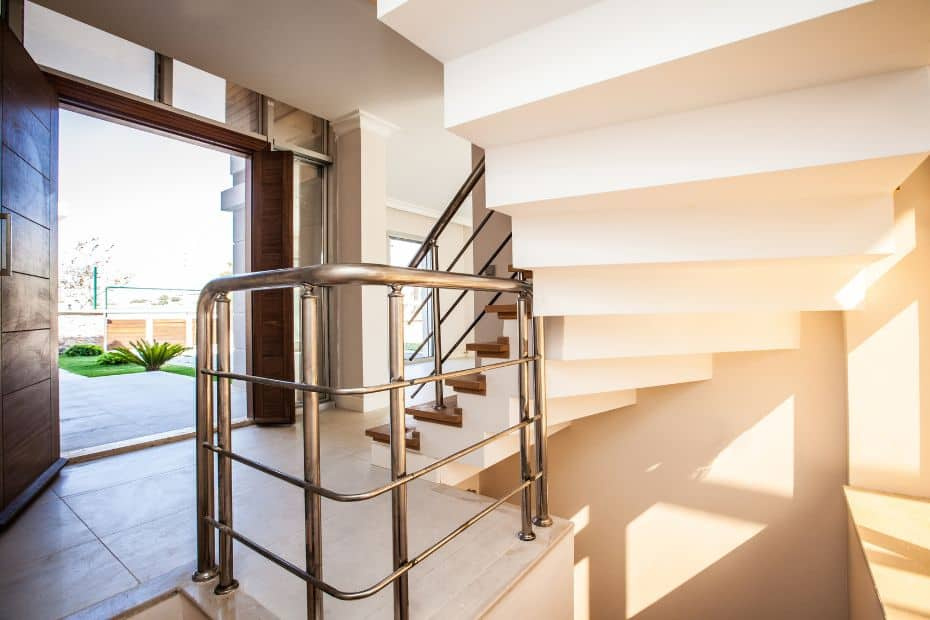 simple stairs railing designs in iron