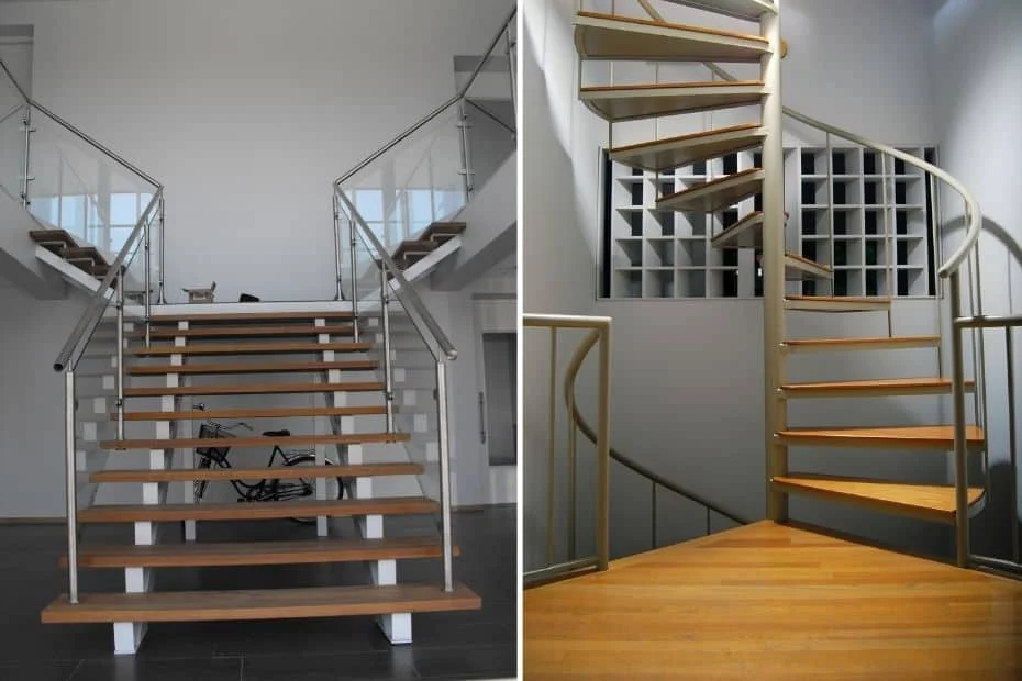 Modern stairs railing designs in steel 12 wood and glass staircase railing