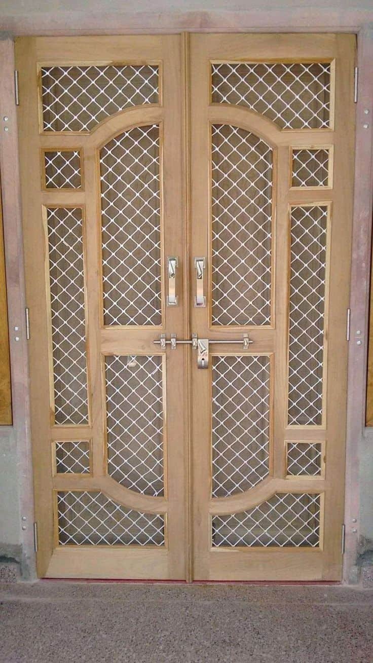 Latest & Modern wooden Jali door designs with photos 24 wooden jali double door design