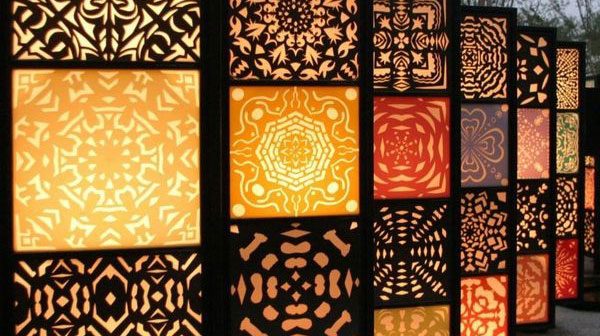 WPC jali design with Lights by shree radha wood carving
