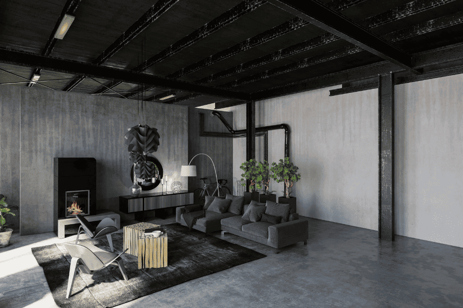 Charcoal Grey wall color for grey flooring