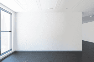 Crisp White wall for Grey floor