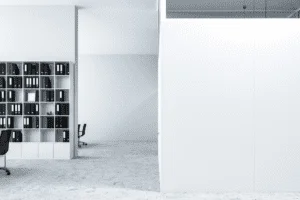 Crisp White wall for Grey floor