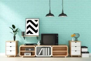 Earthy Greens color for walls having grey floor 1