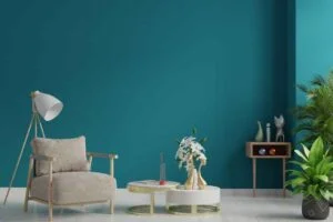 Earthy Greens color for walls having grey floor 3