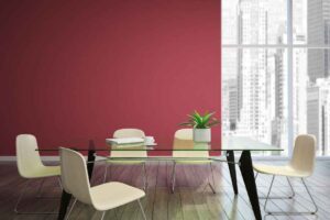 Rich Burgundy wall color for grey flooring 3
