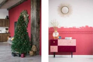 Rich Burgundy wall color for grey flooring 6